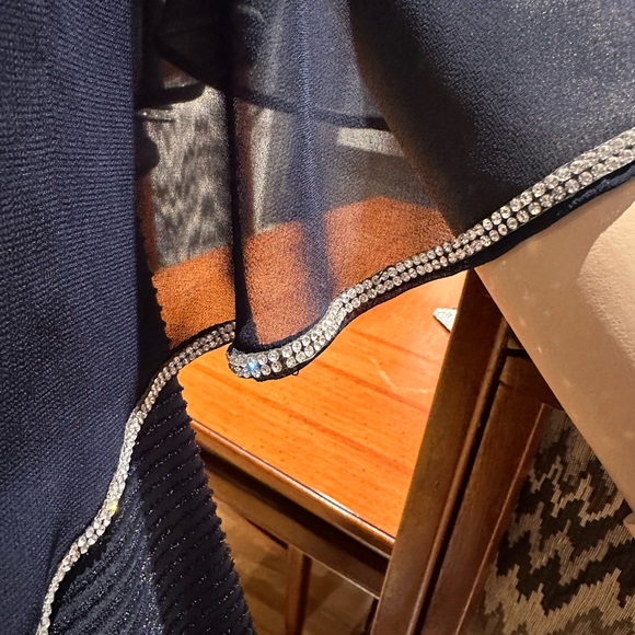 Frank Lyman Rich Navy Cocktail, All Occasions Dress with Attached Cape NWOT 16 - Picture 13 of 15